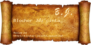 Blocher Jácinta névjegykártya